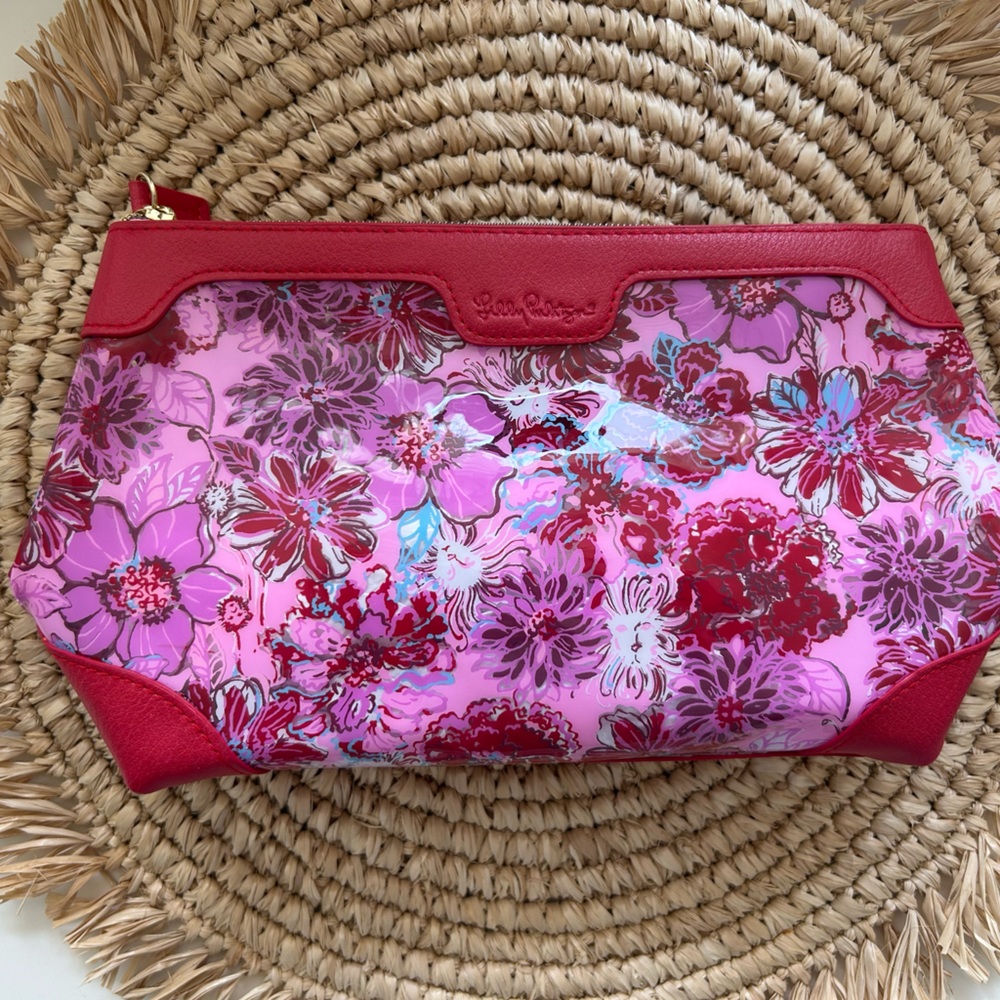 Lilly Pulitzer Pink and Red Women's Cosmetic Bag
